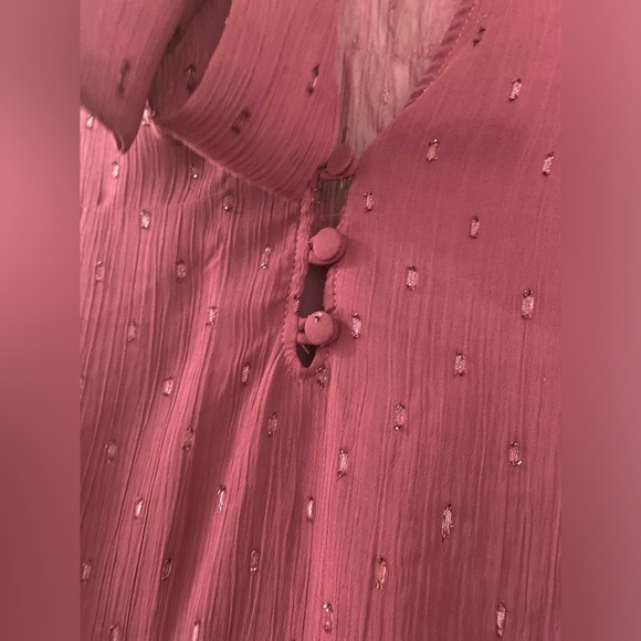 ❤️❤️Nordstrom’s Long Sleeve Frontal Neck Tie Burgundy Long Sleeve Blouse - Picture 2 of 10